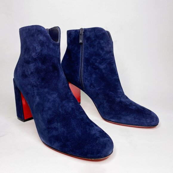 Louboutin Castarika Navy Suede Ankle Boots - Picture 4 of 9